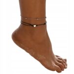 Bransoletka srebrna na nogę kostkę 2w1 Serce