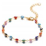 Bransoletka złotana nogę kostkę kulki