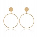 Kolczyki złote wiszące koła kółka sztyfty Kolczyki złote wiszące koła kółka sztyfty