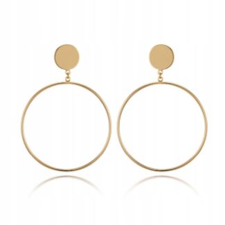Kolczyki złote wiszące koła kółka sztyfty Kolczyki złote wiszące koła kółka sztyfty