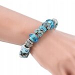 Bransoletka modułowa Charms Beads Błękitna 19 cm