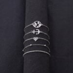 Zestaw bransoletka łańcuszek serce kotwica Zestaw bransoletka łańcuszek serce kotwica