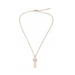 Naszyjnik Łańcuszek Złoty Różowy Kamień Amulet