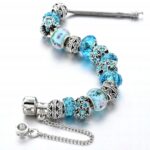 Bransoletka modułowa Charms Beads Błękitna 19 cm