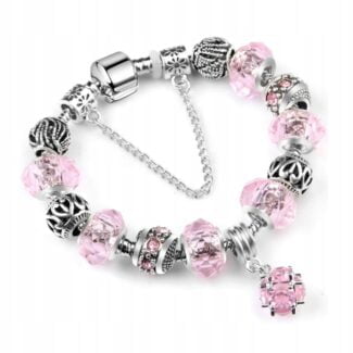 Bransoletka modułowa Charms Beads Różowa 20 cm