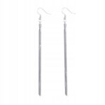 Kolczyki srebrne wiszące długie nitki lekkie