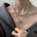 Naszyjnik Łańcuszek srebrny 2w1 koło