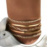 Bransoletka złota 5w1 na nogę kostkę