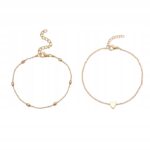 Bransoletka złota 2w1 na nogę kostkę Serce