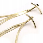 Kolczyki wiszące złote nitki pozłacane