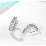 Kolczyki srebrne błyszczące białe cyrkonie