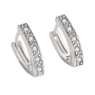 Kolczyki srebrne błyszczące białe cyrkonie