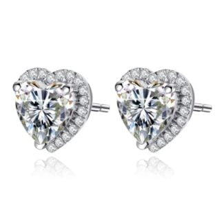 Kolczyki srebrne Serce