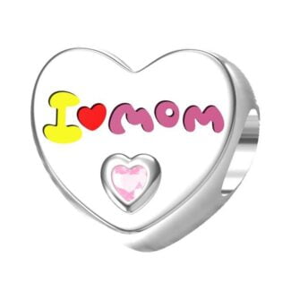 Charms do bransoletki Srebro 925 Serce I Love Mom
