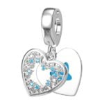 Charms do bransoletki Srebro 925 Serce i Motyl