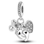 Charms do bransoletki Srebro 925 Stópki i Smoczek Dziecka