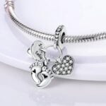 Charms do bransoletki Srebro 925 Stópki i Smoczek Dziecka