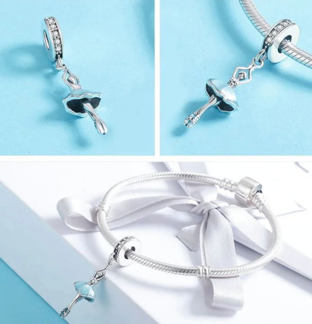 Charms do bransoletki Srebro 925 Baletnica Charms do bransoletki Srebro 925 Baletnica