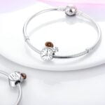 Charms do bransoletki Srebro 925 Ślimak i Zegar