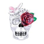 Charms do bransoletki Srebro 925 Czaszka Motyl Róża Charms do bransoletki Srebro 925 Czaszka Motyl Róża