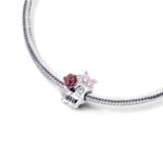 Charms do bransoletki Srebro 925 Czaszka Motyl Róża Charms do bransoletki Srebro 925 Czaszka Motyl Róża