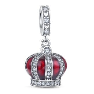 Charms do bransoletki Srebro 925 Korona Czerwona
