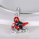 Charms do bransoletki Srebro 925 Motor Czerwony