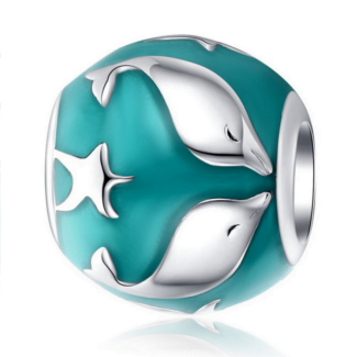 Charms do bransoletki Srebro 925 Delfiny i Rozgwiazda