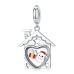 Charms do bransoletki Srebro 925 Domek Mikołaj Prezent