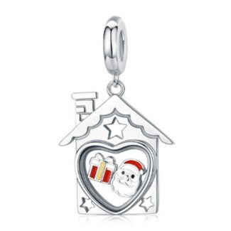 Charms do bransoletki Srebro 925 Domek Mikołaj Prezent