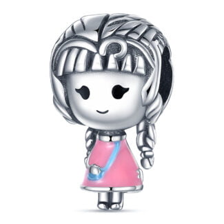 Charms do bransoletki Srebro 925 Dziewczynka z warkoczami