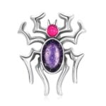 Charms do bransoletki Srebro 925 Fioletowy Pająk
