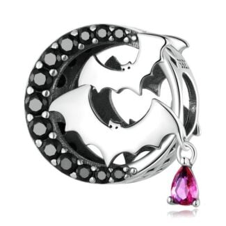 Charms do bransoletki Srebro 925 Nietoperze i Księżyc