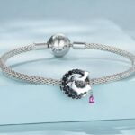 Charms do bransoletki Srebro 925 Nietoperze i Księżyc