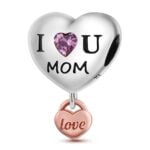 Charms do bransoletki Srebro 925 Serce I Love You Mom