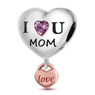 Charms do bransoletki Srebro 925 Serce I Love You Mom