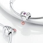Charms do bransoletki Srebro 925 Serce I Love You Mom