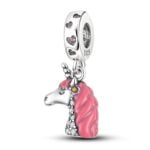 Charms do bransoletki Srebro 925 Jednorożec Różowy Charms do bransoletki Srebro 925 Jednorożec Różowy