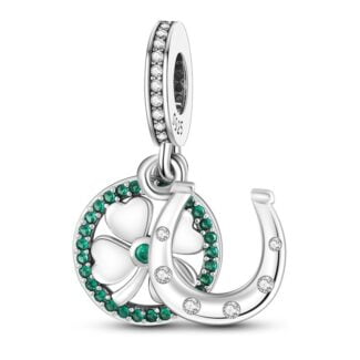 Charms do bransoletki Srebro 925 Koniczyna i Podkowa