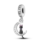 Charms do bransoletki Srebro 925 Kot i Księżyc Charms do bransoletki Srebro 925 Kot i Księżyc