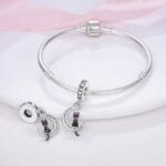Charms do bransoletki Srebro 925 Kot i Księżyc Charms do bransoletki Srebro 925 Kot i Księżyc