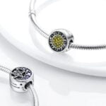 Charms do bransoletki Srebro 925 Księżyc Gwiazda Słońce