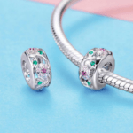 Charms do bransoletki Srebro 925 Kwiaty