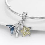 Charms do bransoletki Srebro 925 Rybi ogon Muszla Rozgwiazda