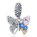 Charms do bransoletki Srebro 925 Motyl i Kwiaty Charms do bransoletki Srebro 925 Motyl i Kwiaty