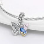 Charms do bransoletki Srebro 925 Motyl i Kwiaty Charms do bransoletki Srebro 925 Motyl i Kwiaty