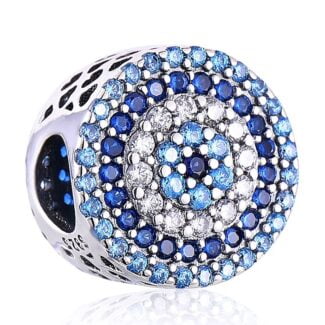 Charms do bransoletki Srebro 925 Niebieskie Cyrkonie