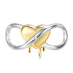 Charms do bransoletki Srebro 925 Znak Nieskończoności Serce