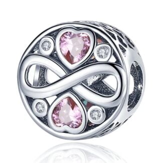 Charms do bransoletki Srebro 925 Znak Nieskończoności i Serca