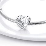 Charms do bransoletki Srebro 925 Serce Pies Kości